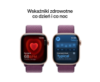 APPLE Watch 10 GPS 42mm koperta z aluminium (różowe złoto) + opaska sportowa (dojrzała śliwka) - 1278123 - zdjęcie 5